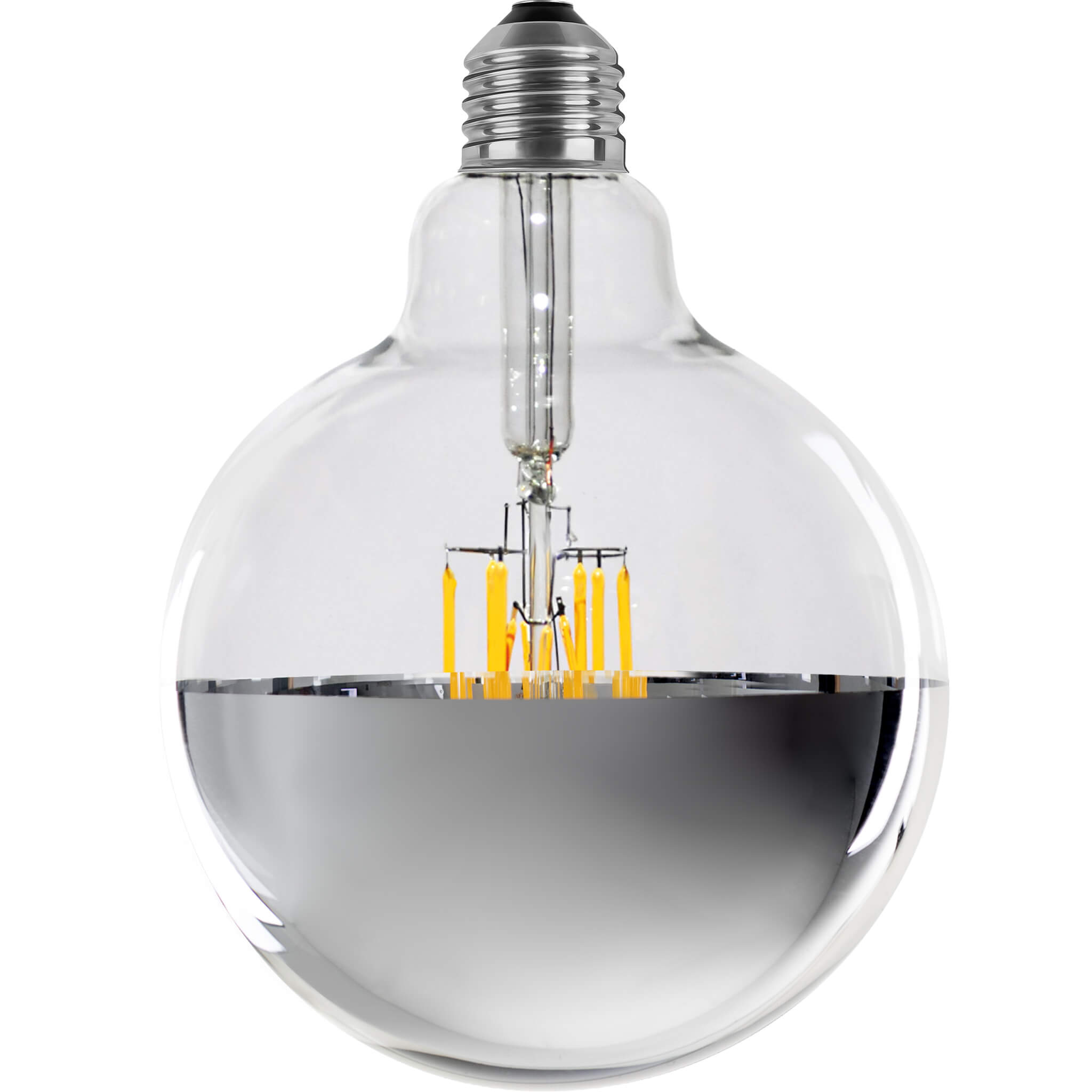 LED Globe 125 Spiegelkopf silber E27, 55490