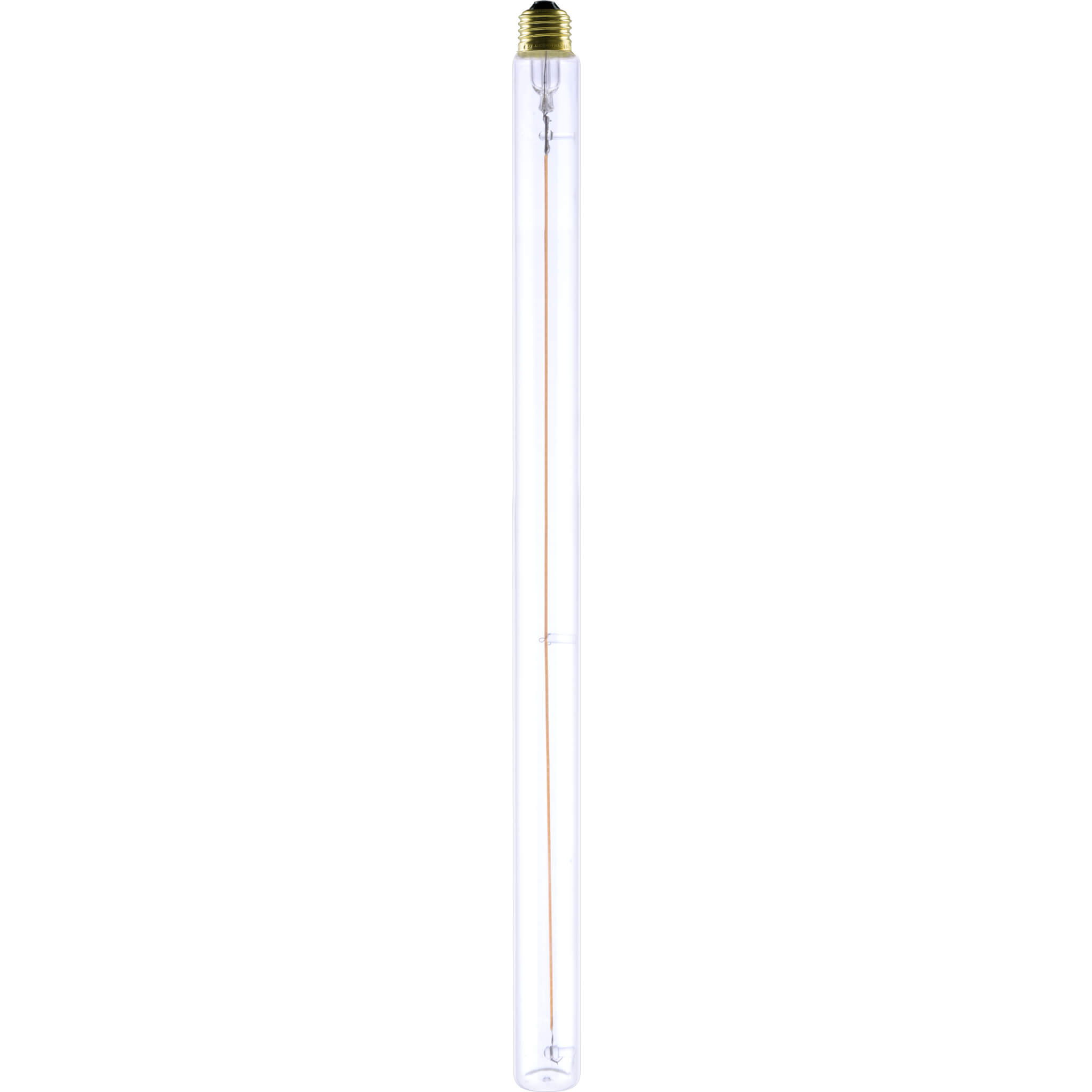 Product image, Soft Line, tube-shaped light bulb, clear glass body, 550 mm long, E27 base, off state