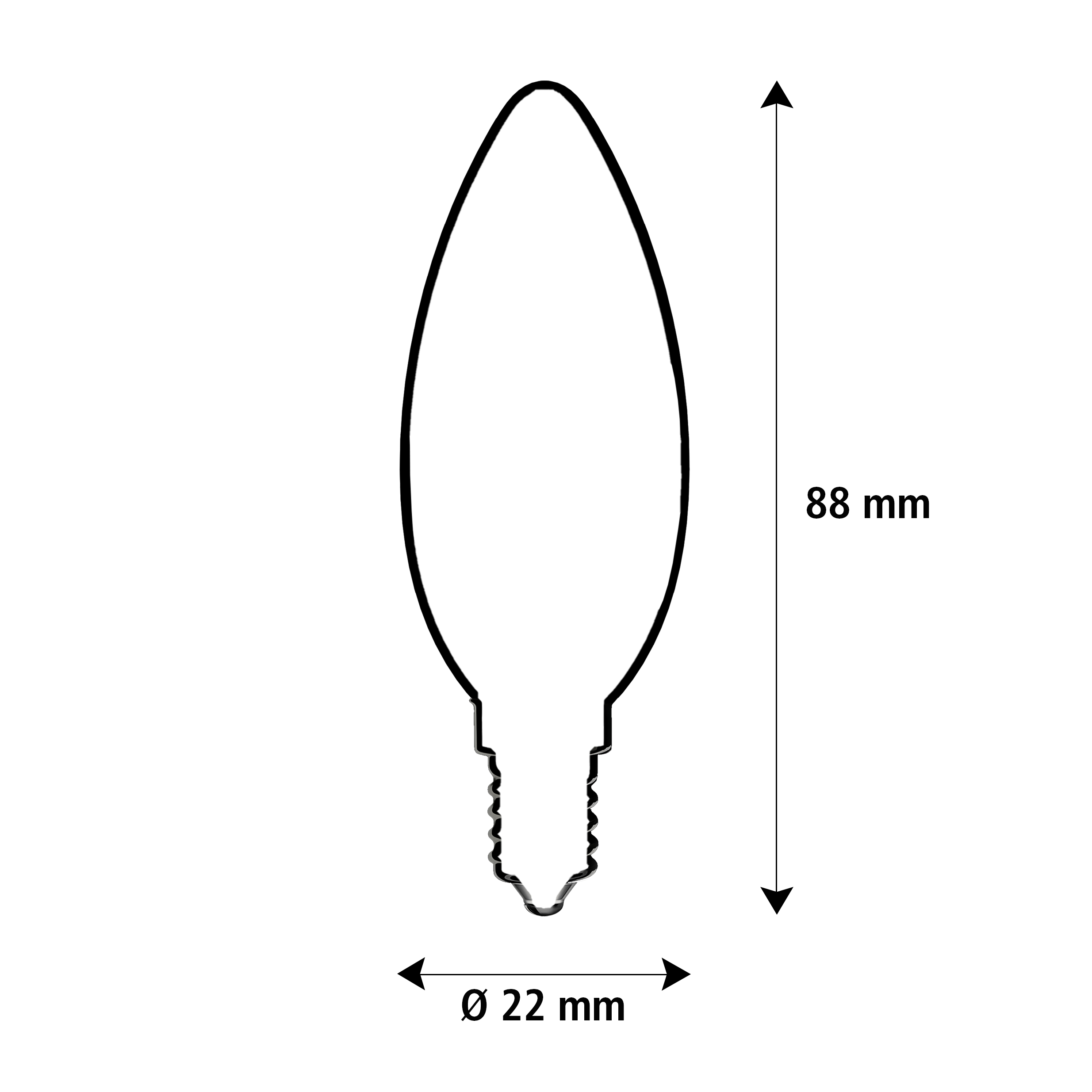 55234 LED French Kerze klar|E10|1 W (8 W)|