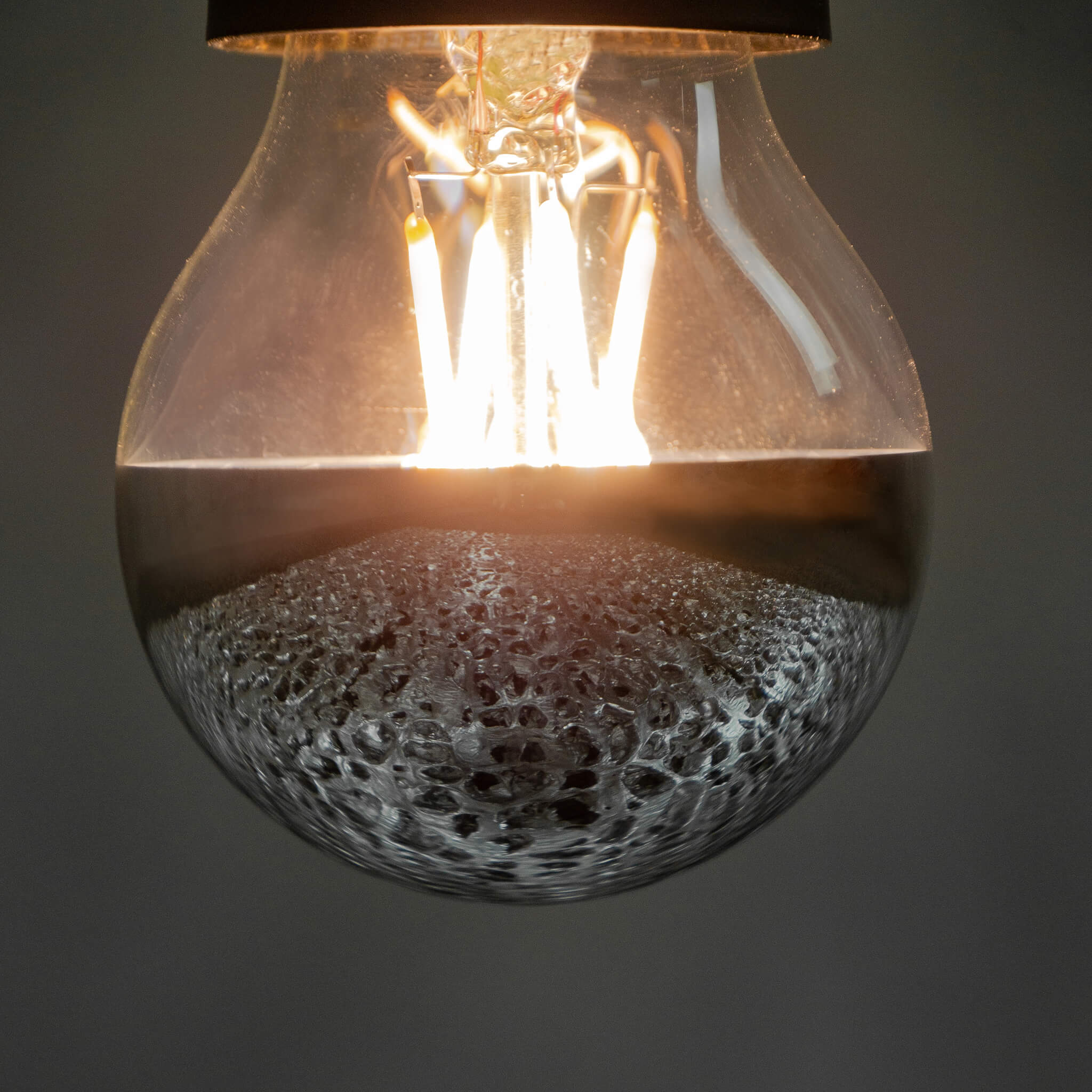 LED Glühlampe Spiegelkopf silber E27, 55369