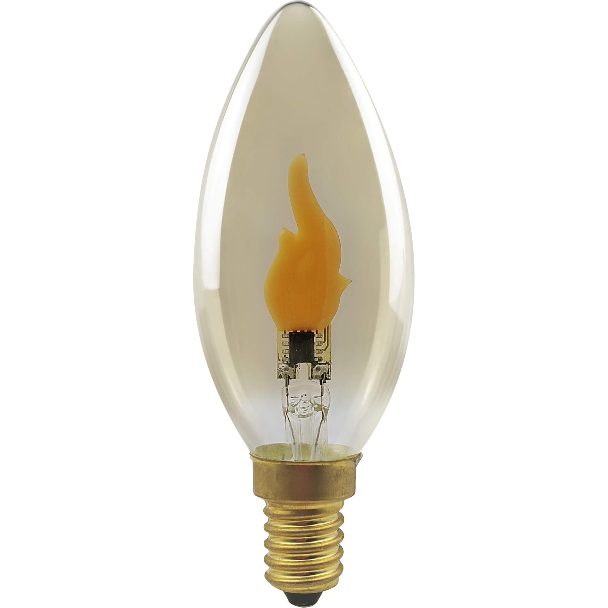 LED Kerze Fire Flame E14 smokey grey