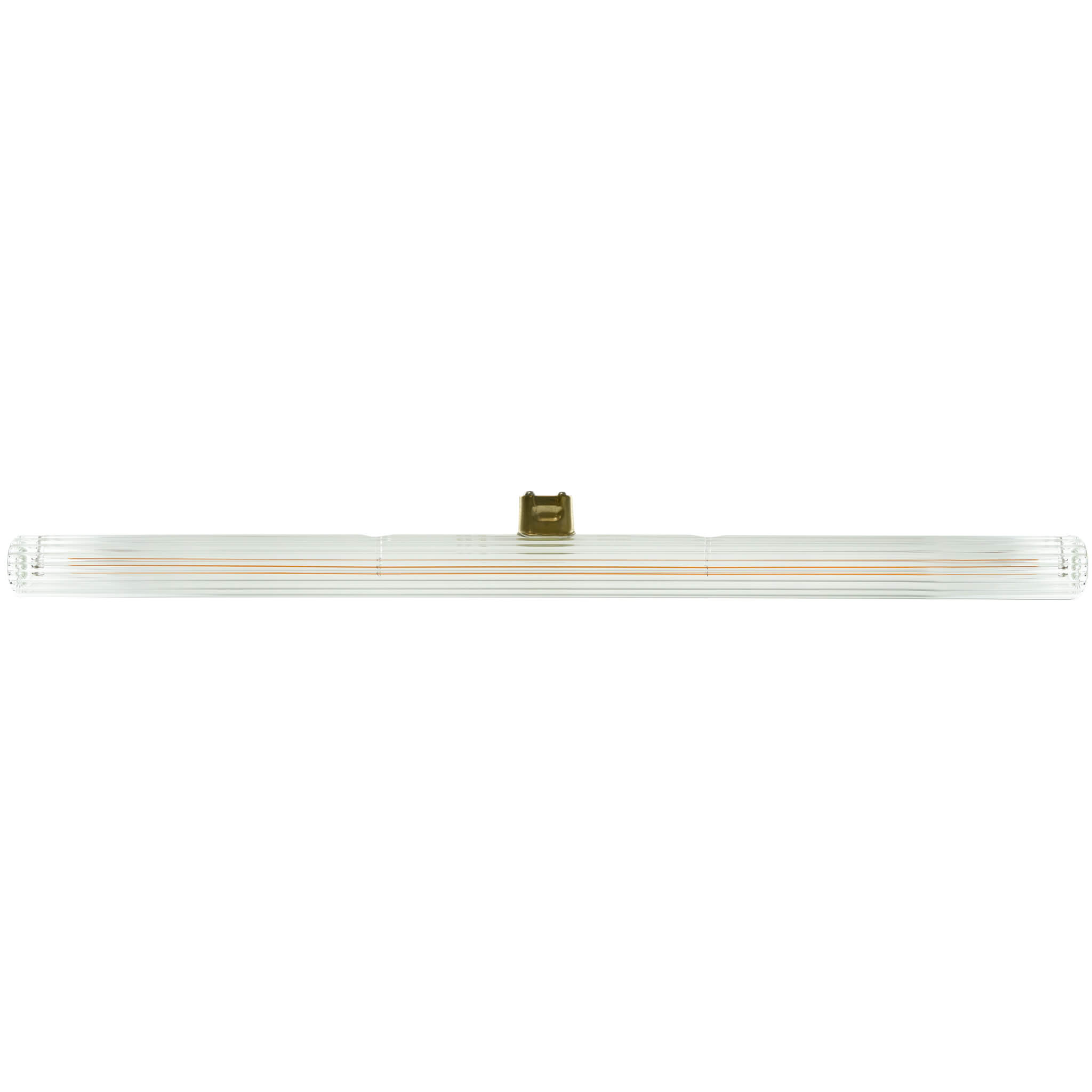 Product image, Soft Line, linear lamp, clear ribbed glass tube, 500 mm long, S14d base, off state