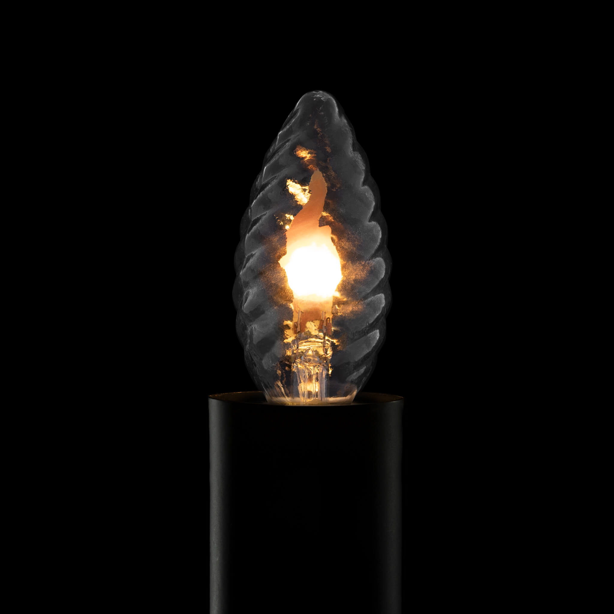 LED Kerze Fire Flame Twisted klar