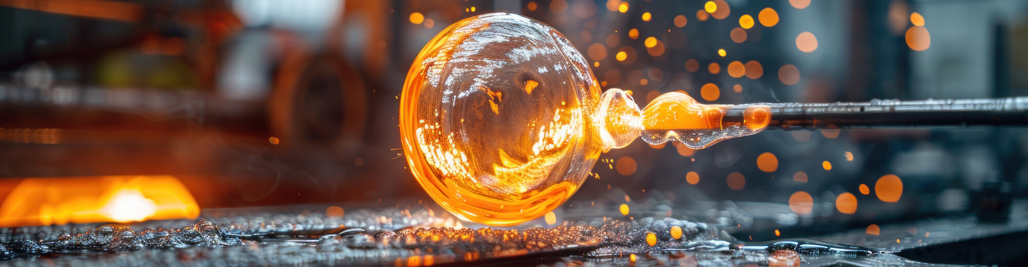 SEGULA handmade – Cover image showing a red-hot glass blank during the glass-blowing process