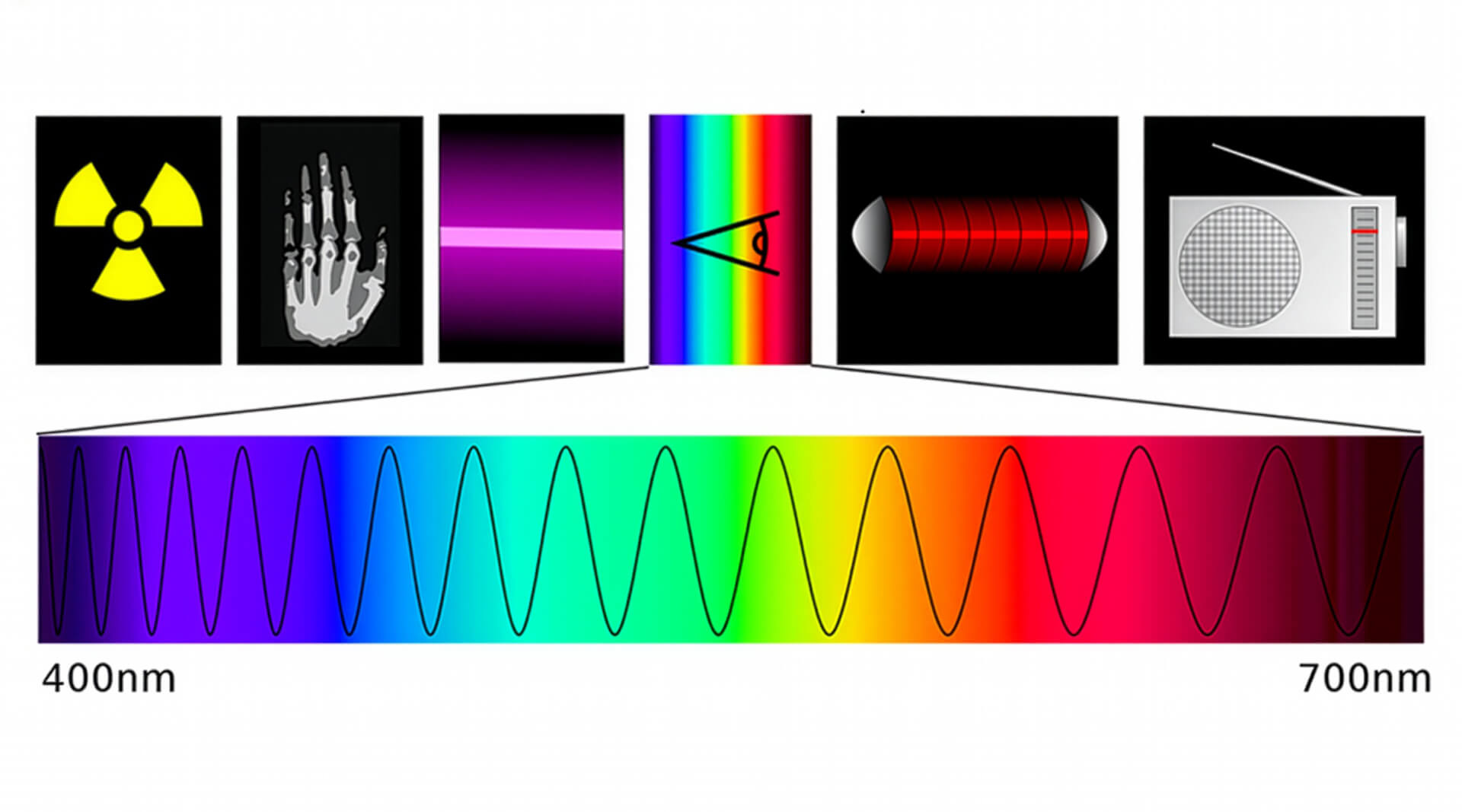 Knowledge Base | All about light | What is light? | The light spectrum from 400 nm to 700 nm