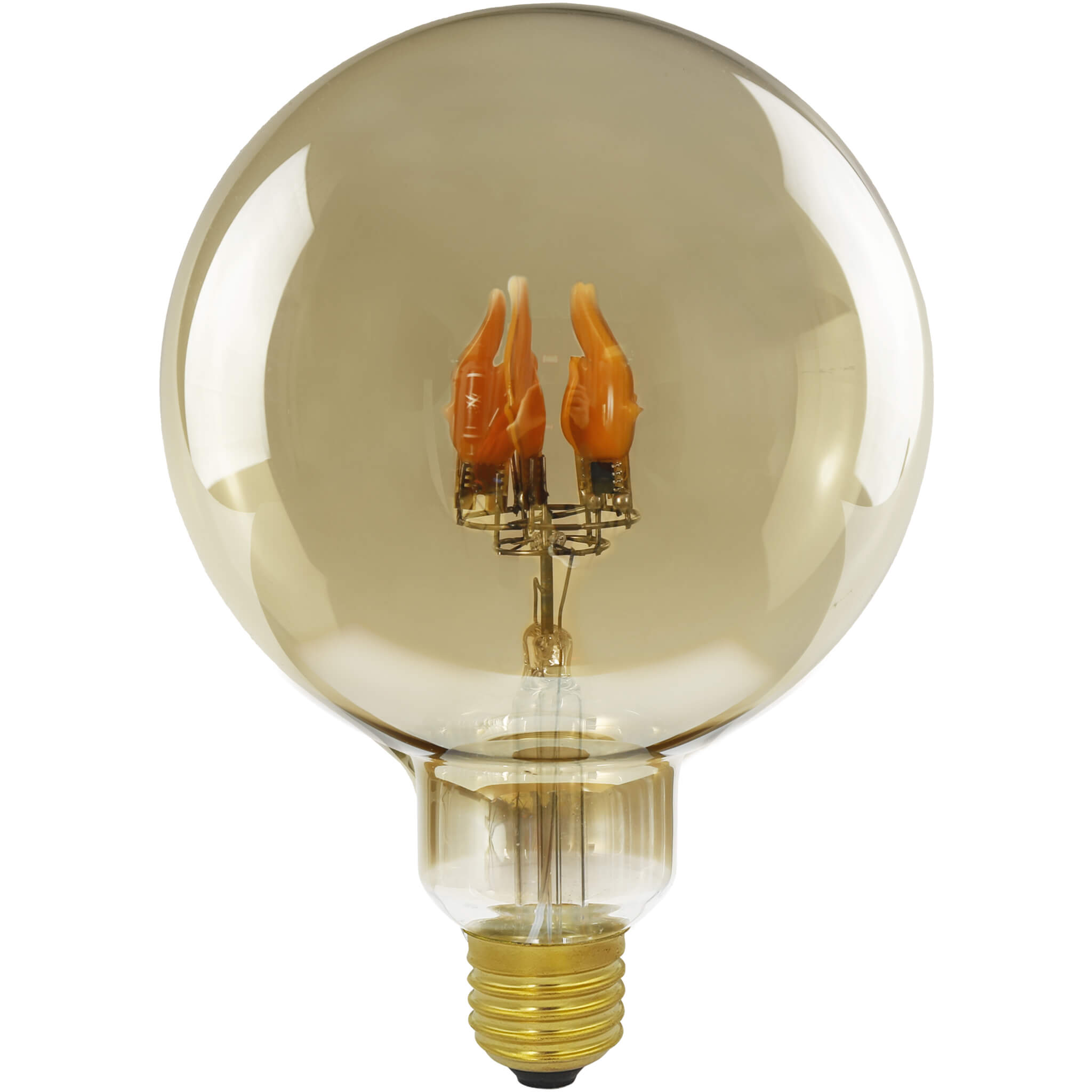 LED Globe 125 Fire Flame up smokey grau