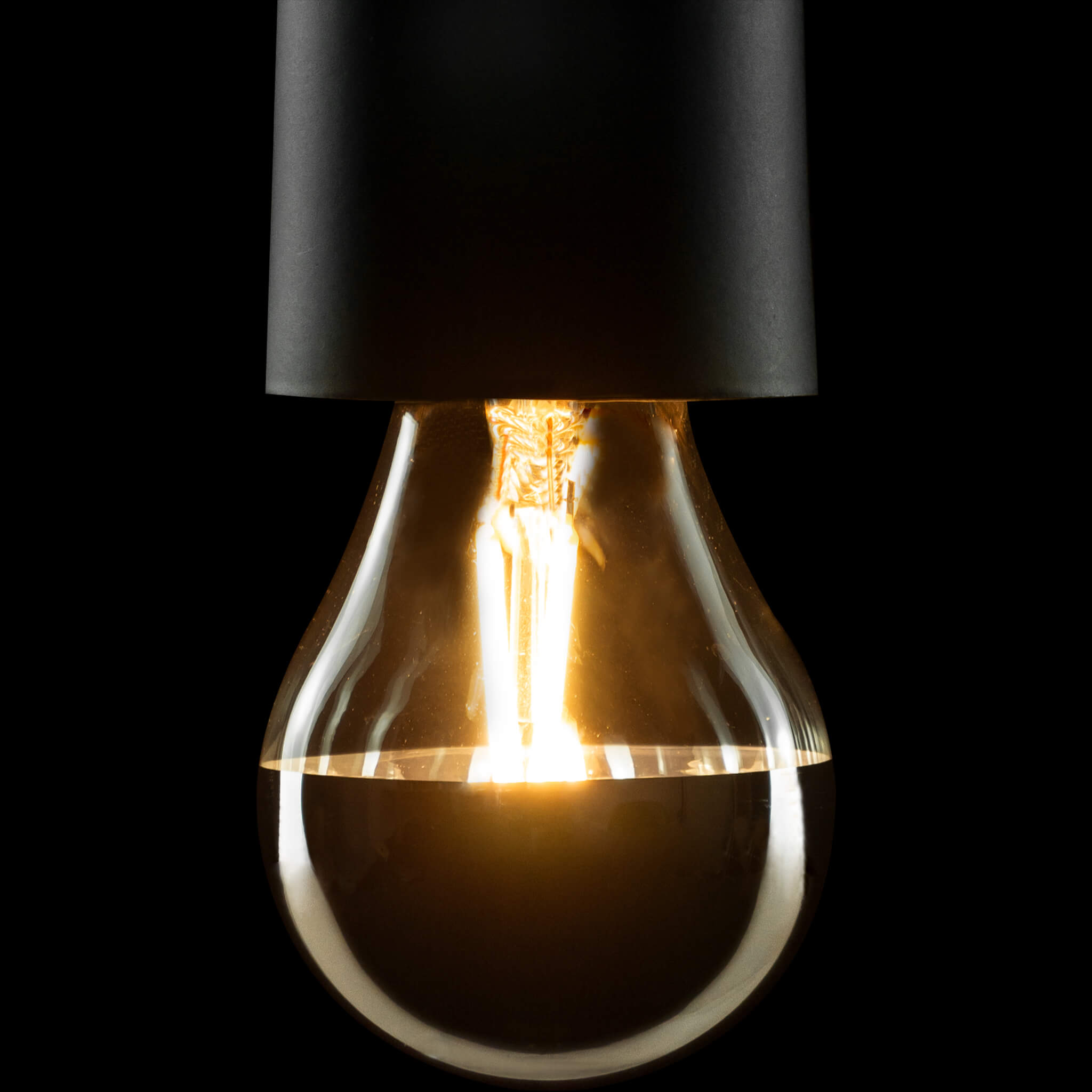 LED Tropfenlampe Spiegelkopf silber E14, 55370