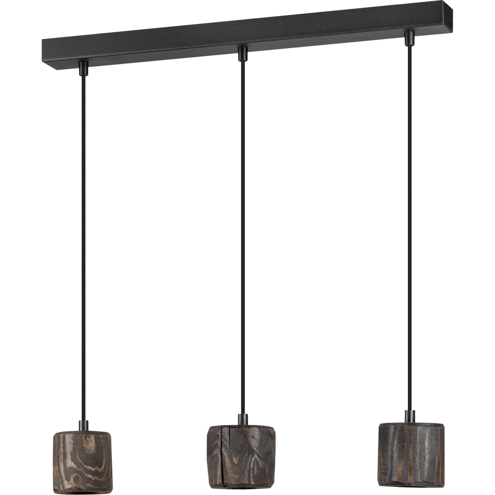 Pendelleuchte PINO 3x pine wood and walnut finish E27, 80343
