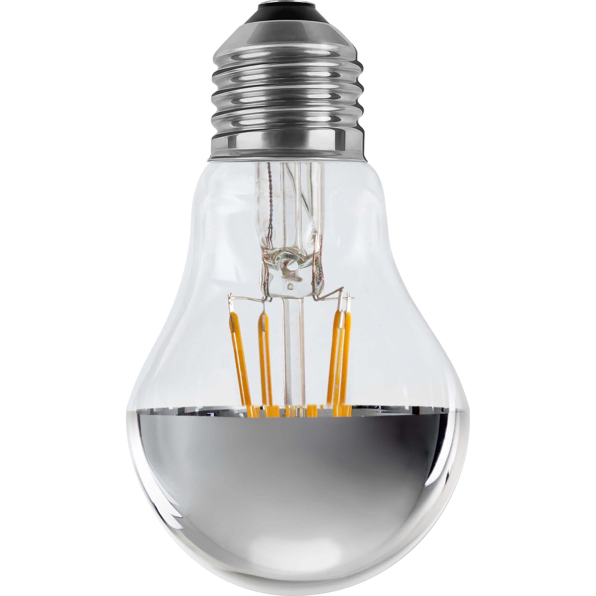 LED Glühlampe Spiegelkopf silber E27, 55369