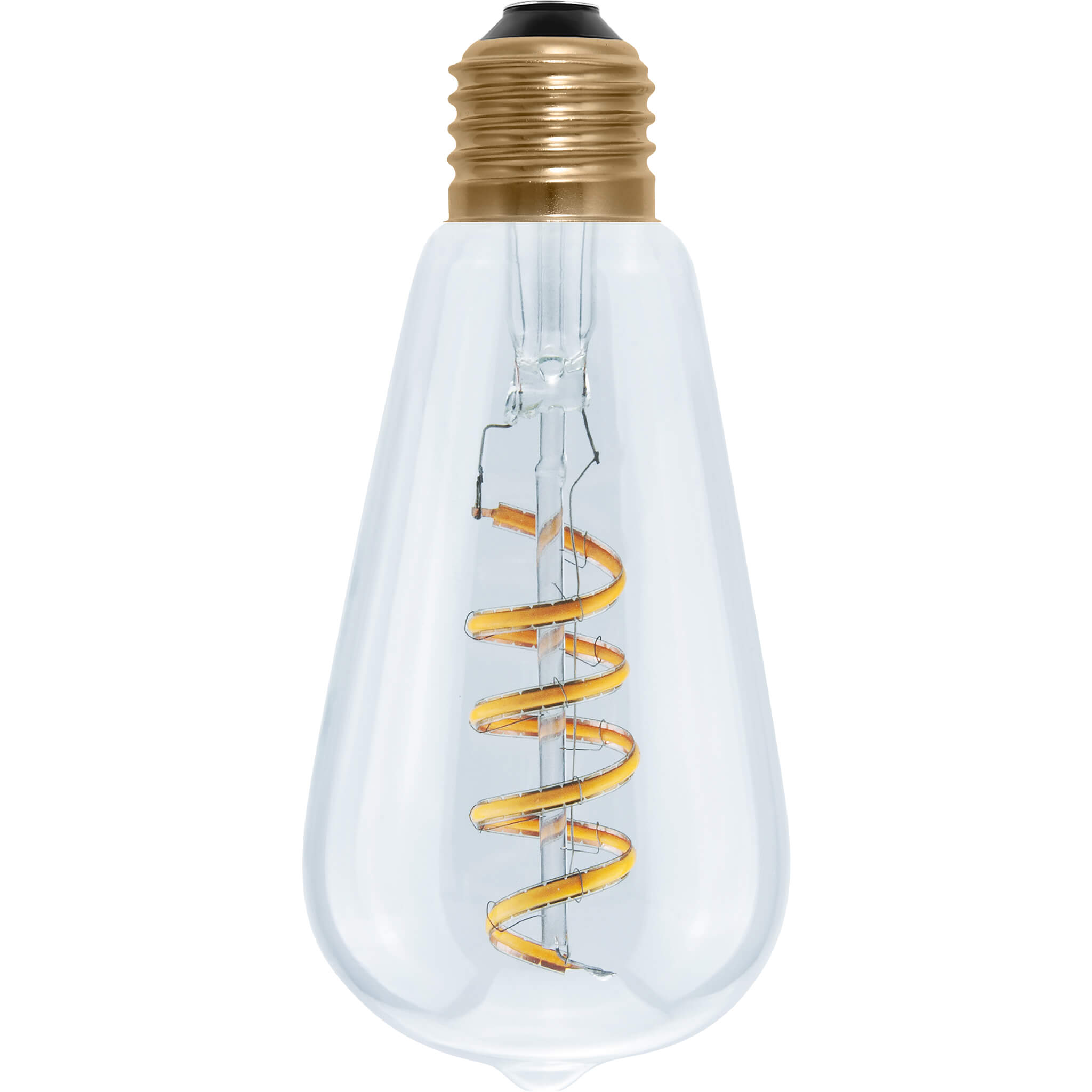 Product image, Soft Line, Rustika-style light bulb, clear glass body with a diameter of 65 mm, E27 base, off state