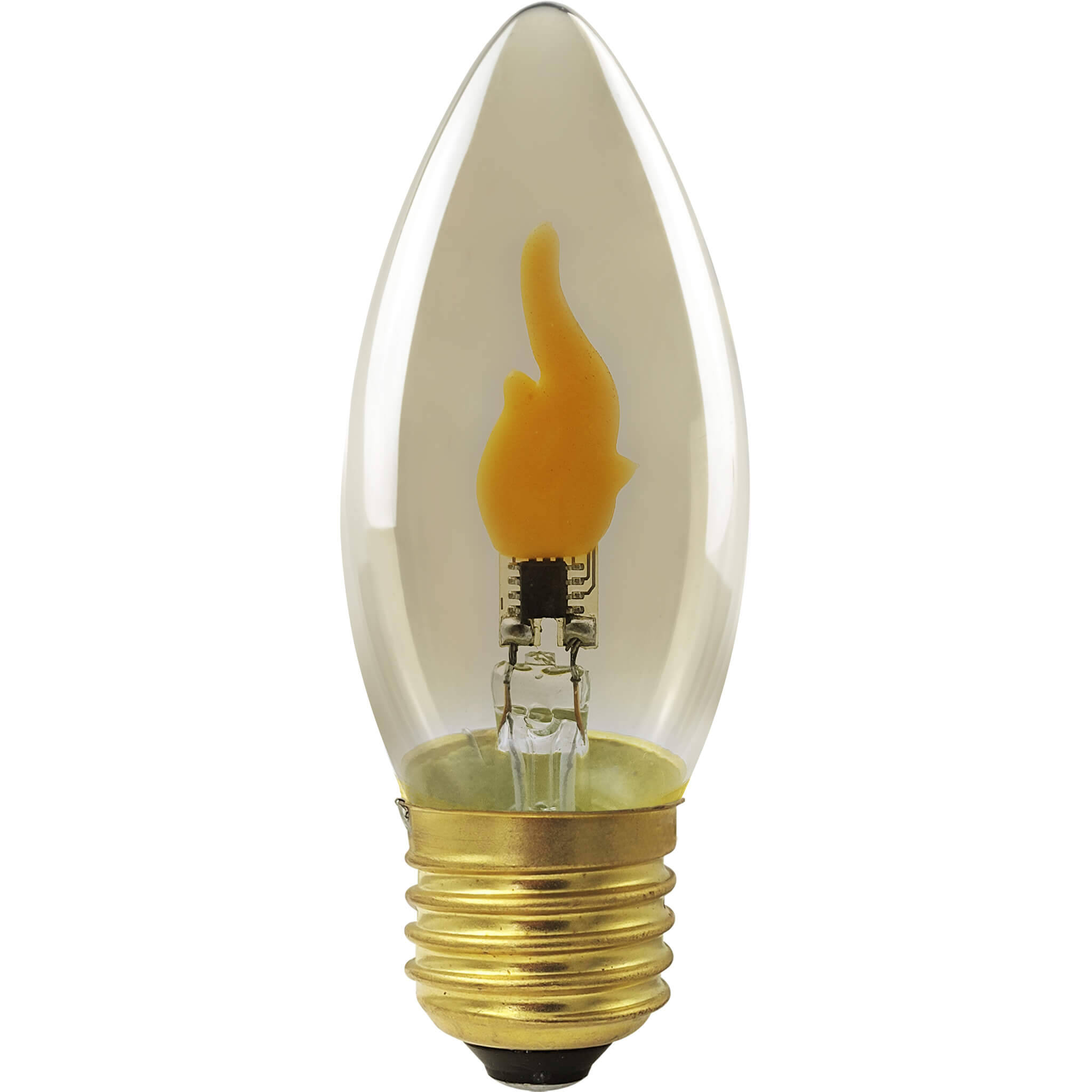 LED Kerze Fire Flame smokey grau E27