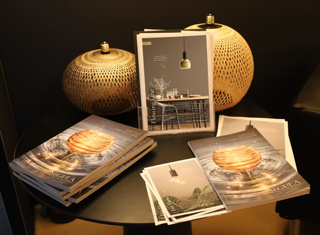 light + building 2026 exhibition stand with catalogues and leaflets