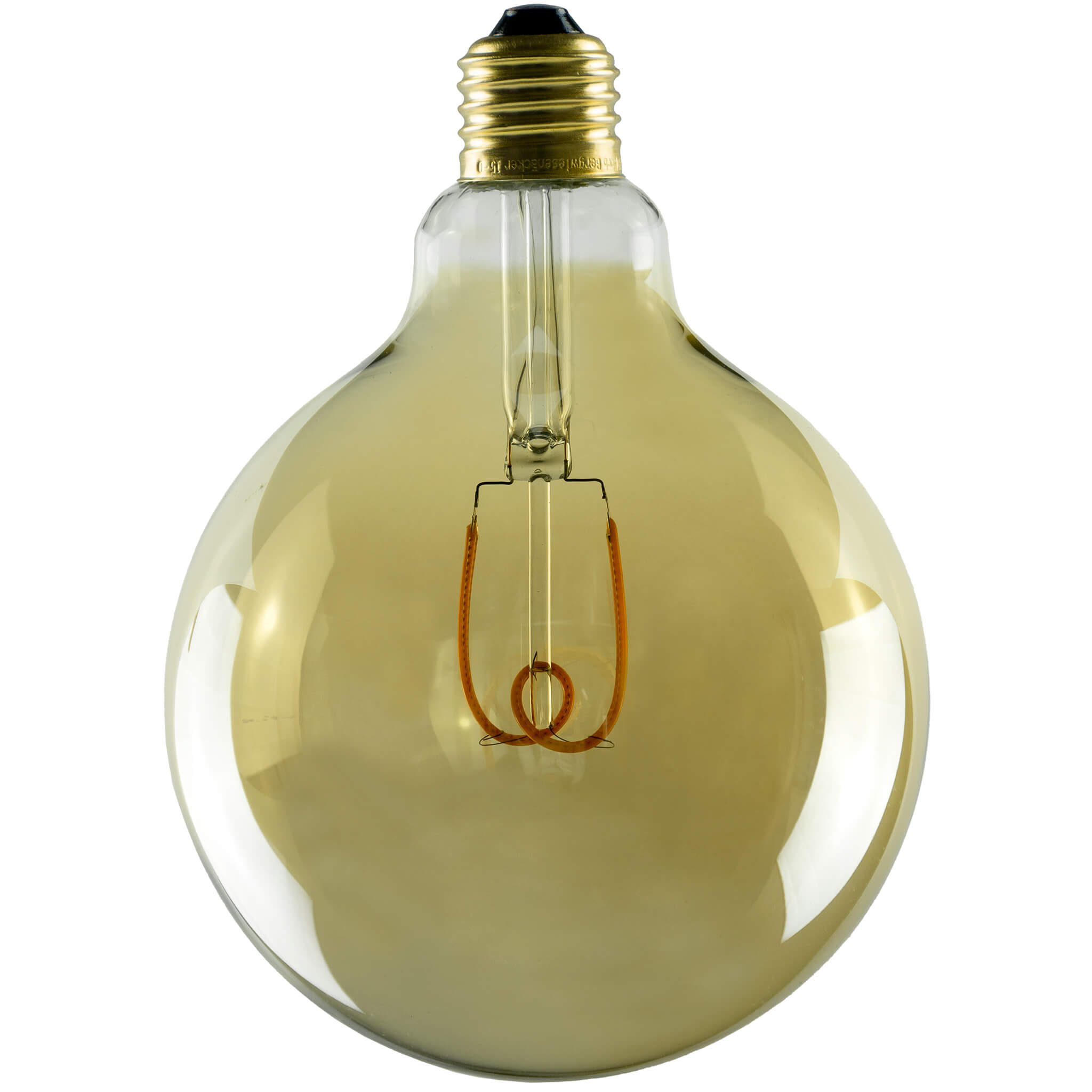 Product image, Soft Line, globe-shaped light bulb, golden glass body with a diameter of 125 mm, E27 base, off state