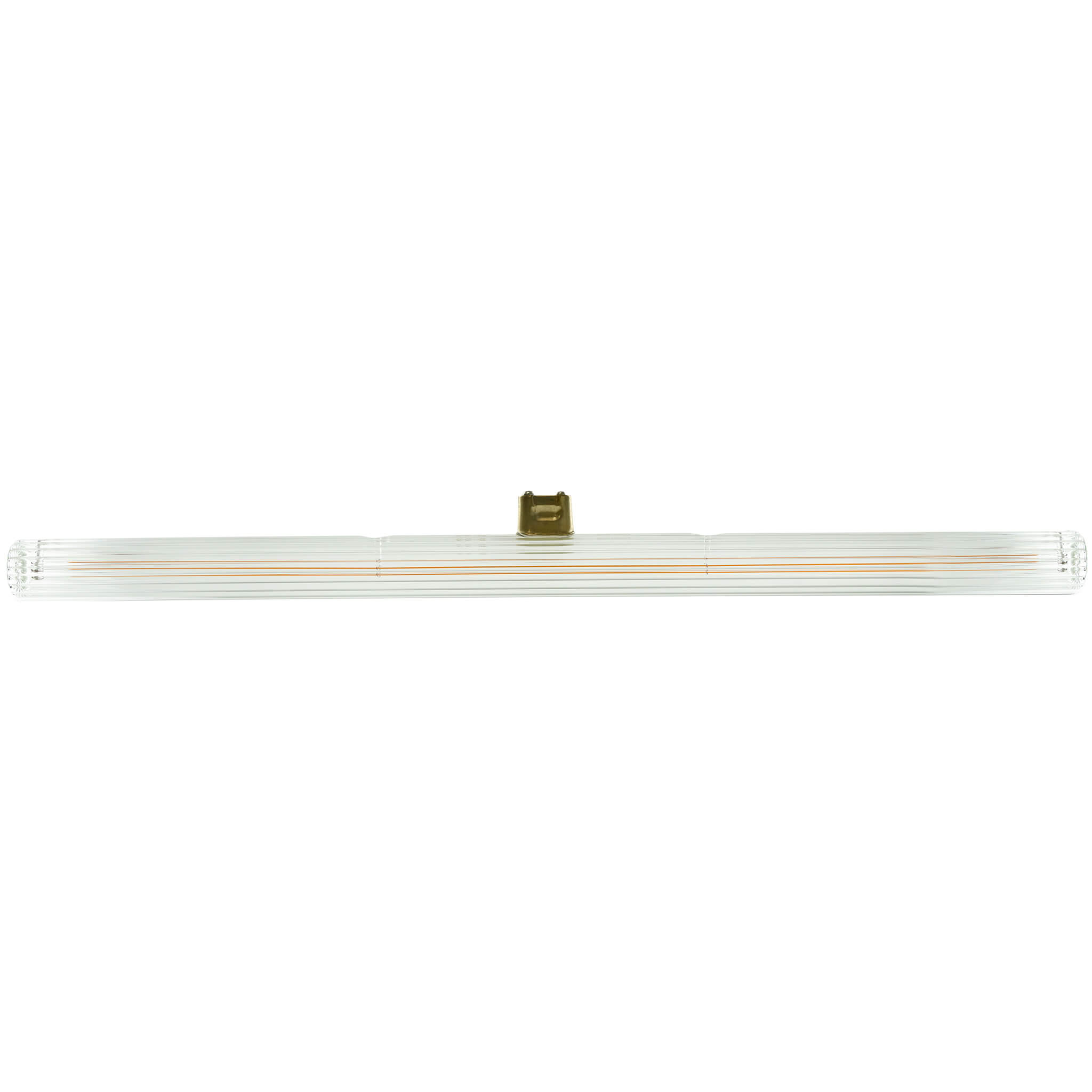Product image, Soft Line, linear lamp, clear ribbed glass tube, 500 mm long, S14d base, off state