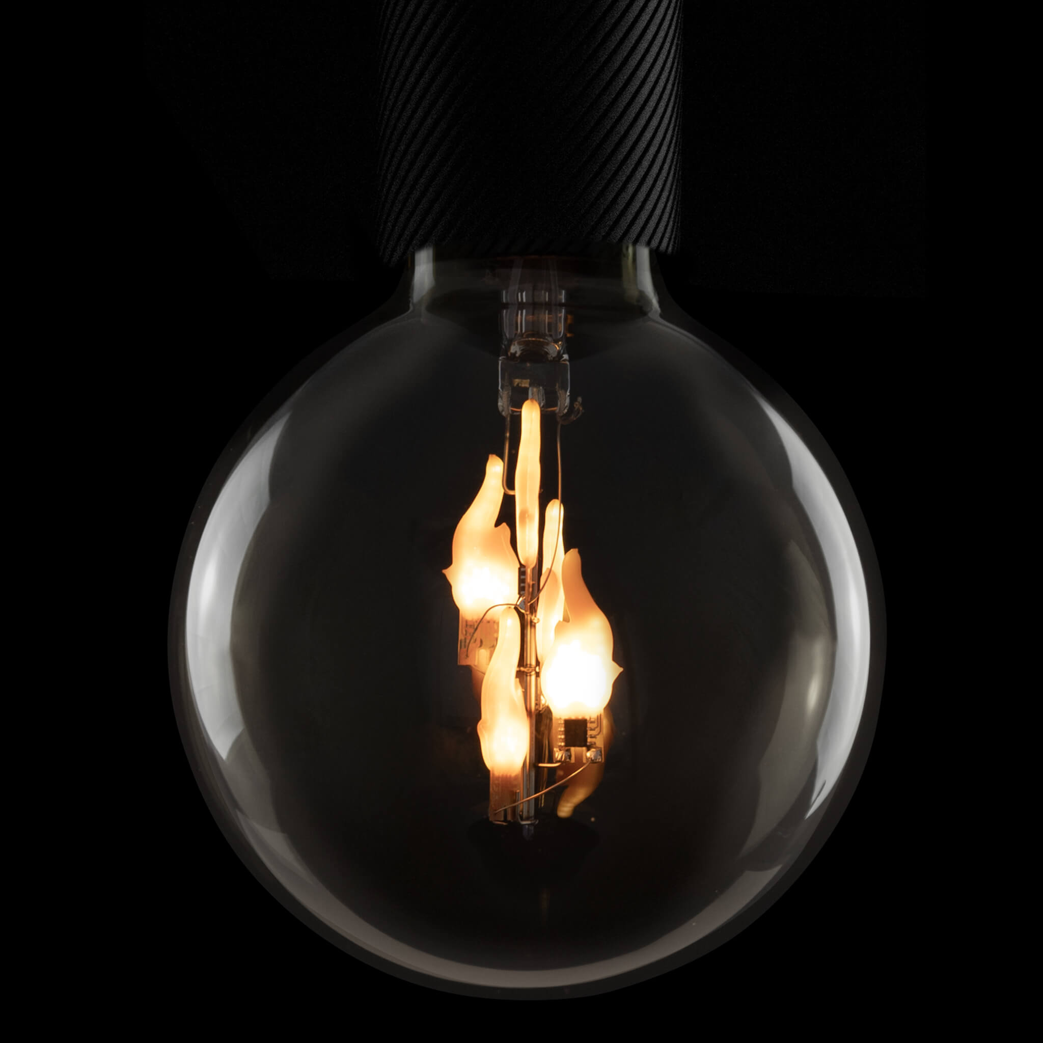 LED Globe 125 Fire Flame down klar