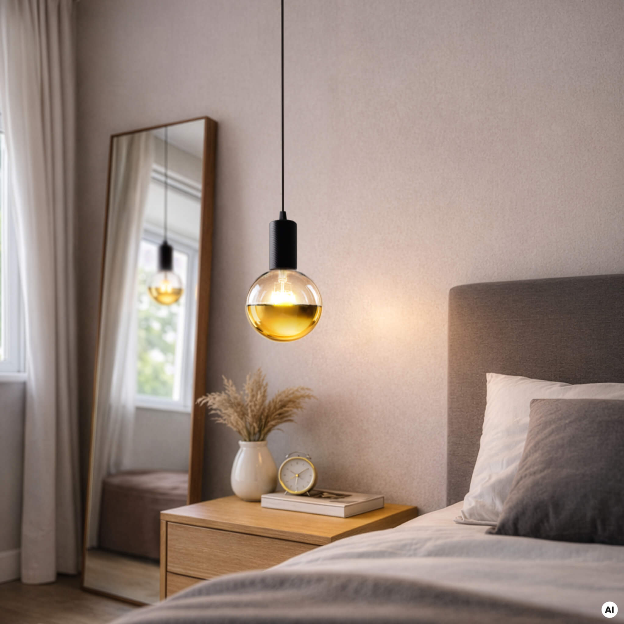 Application Vintgage Globe Mirror Head golden | Created using AI