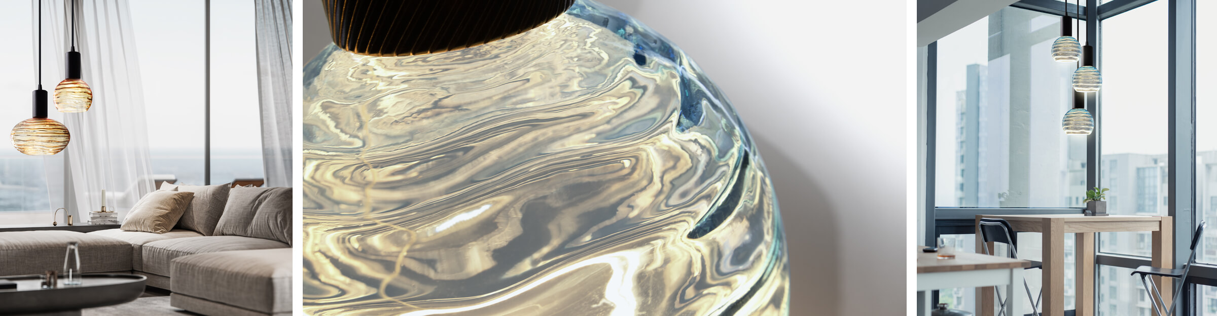 Übersichtsbild mit den SEGULA-Neuheiten aus 2026 - gezeigt werden hier die Floating Ripple in gold und hellblau