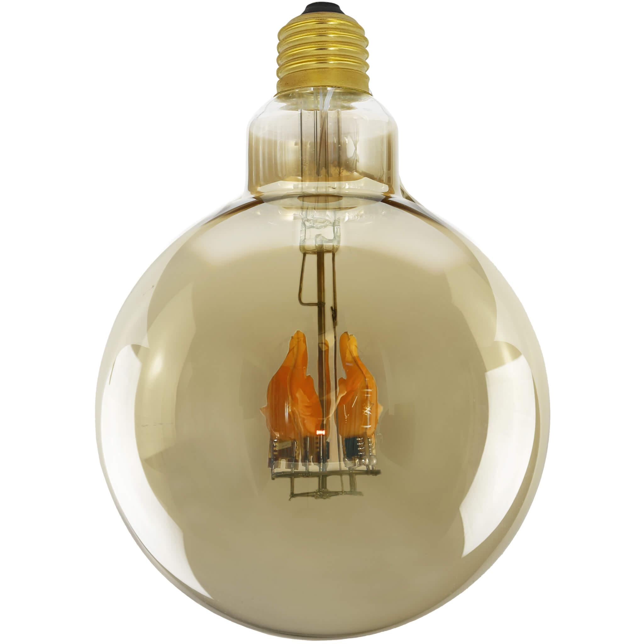 LED Globe 125 Fire Flame down smokey grau