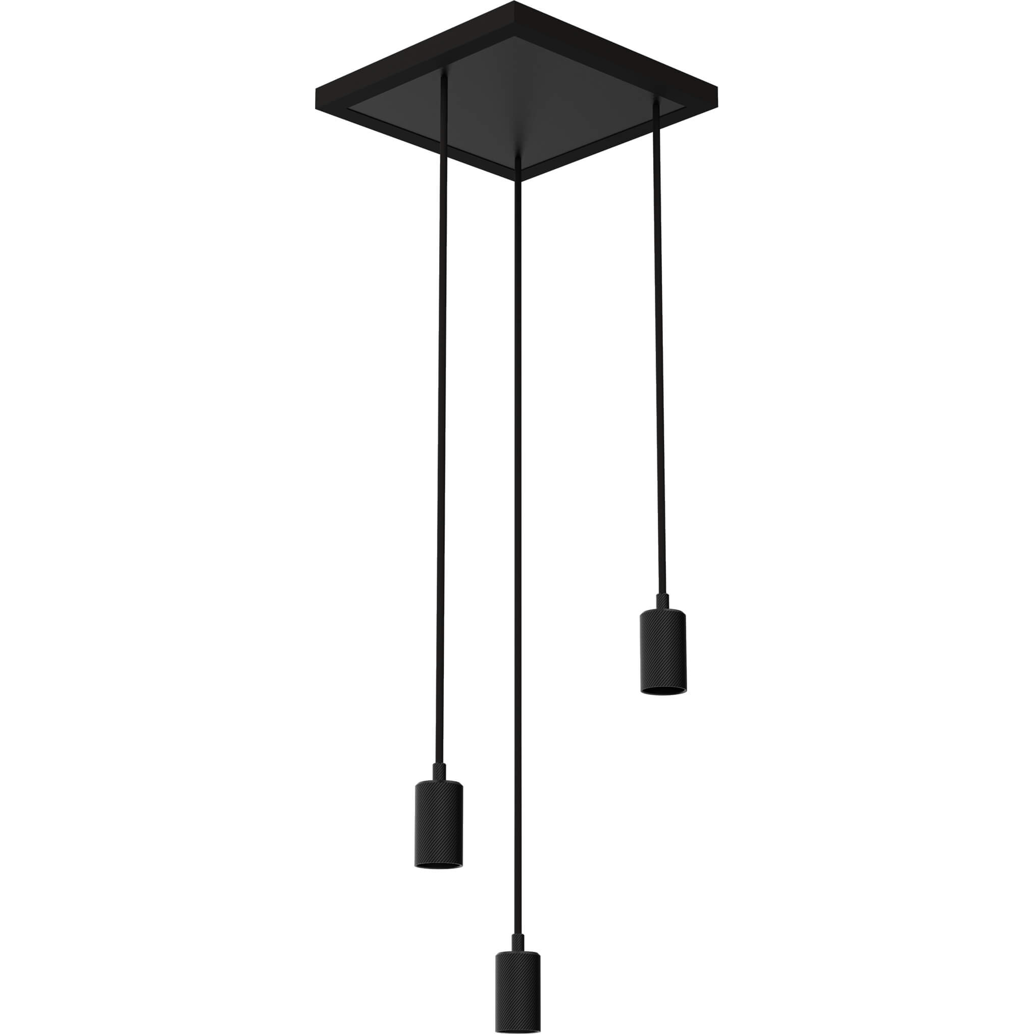 Pendelleuchte Madox Square, 3er, schwarz, E27, 70170