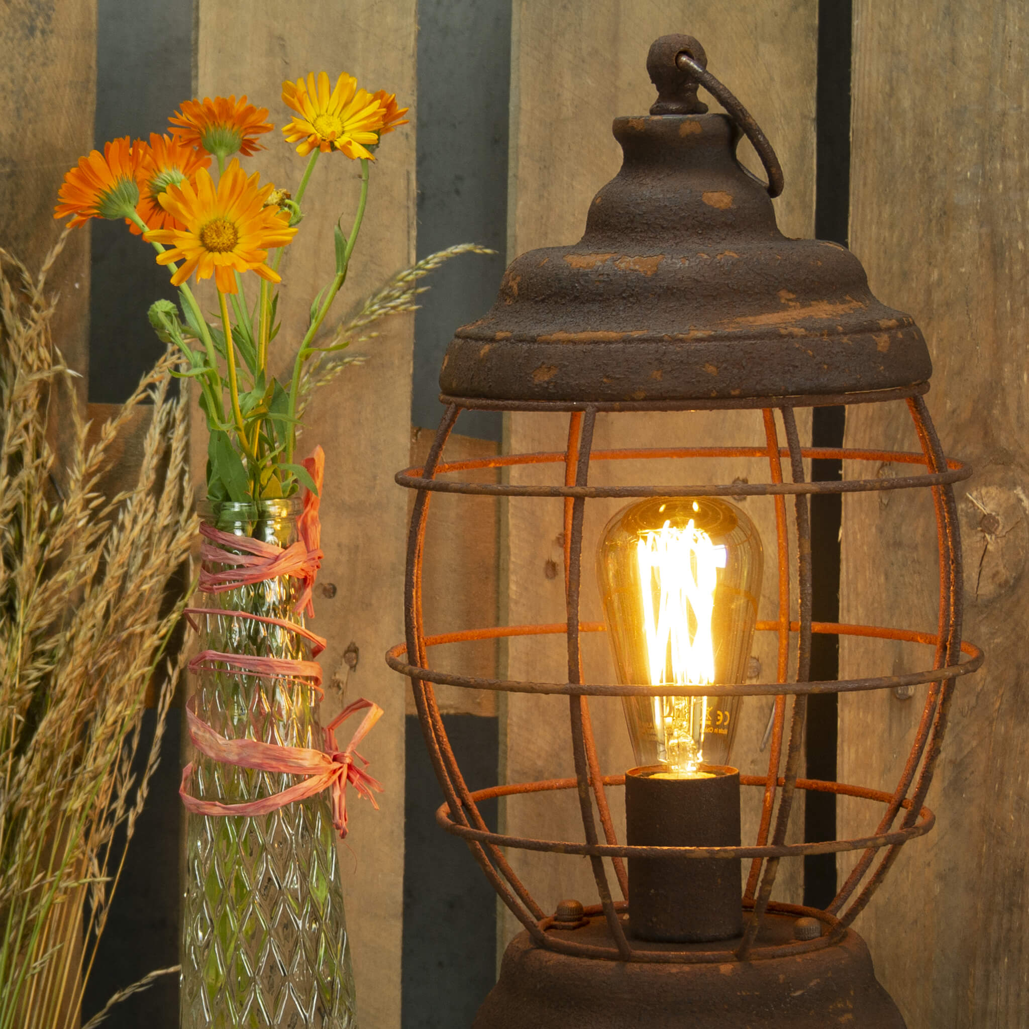 LED Rustika Long Style smokey grau E27, 55500