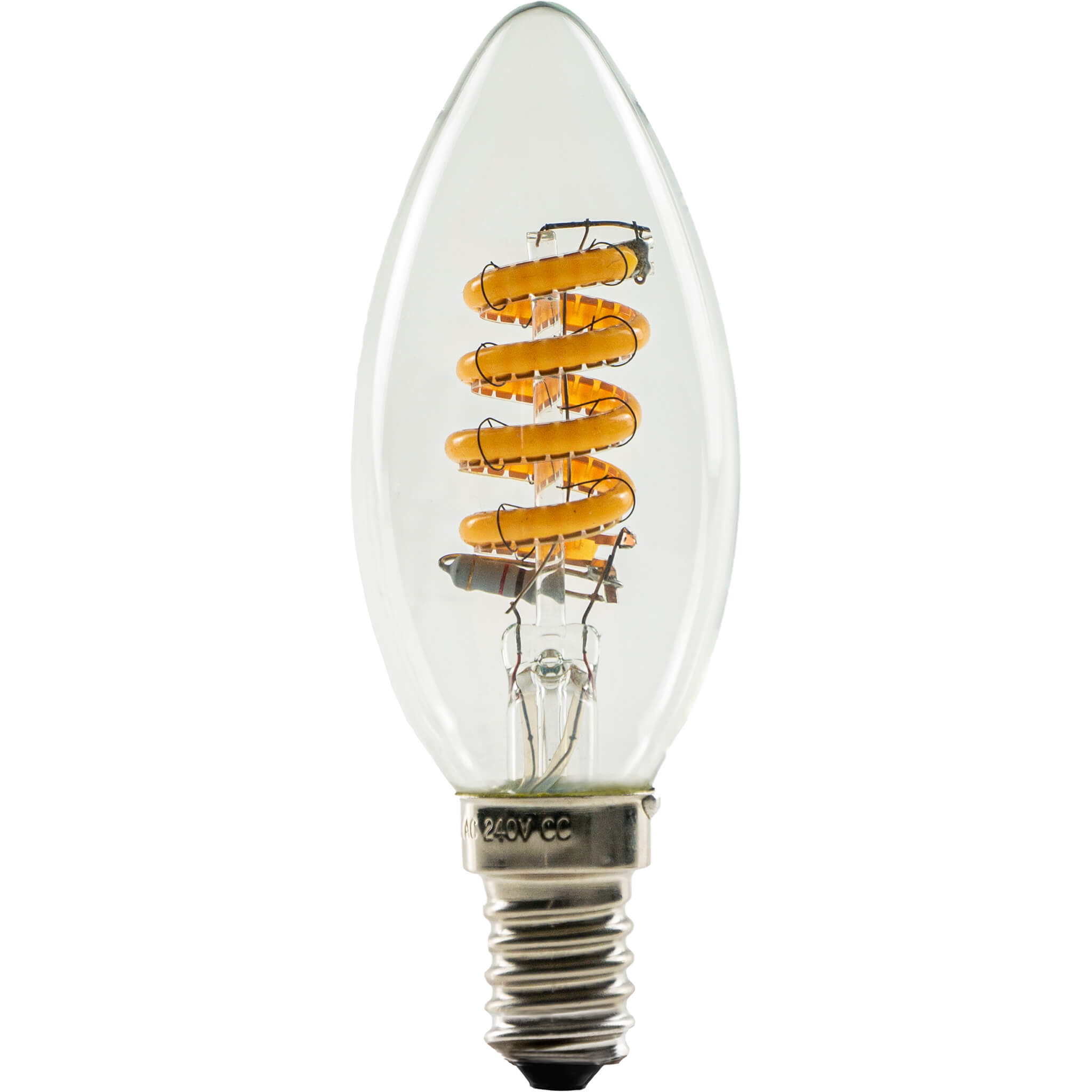 LED Kerze Curved Spiral klar, E14, Ambient Dimming, 55300