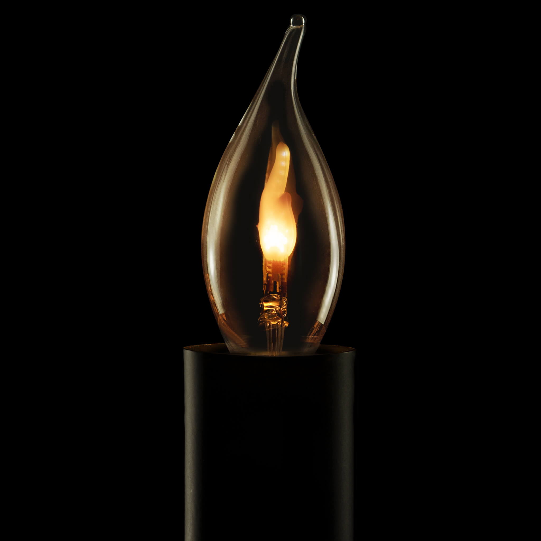 LED Kerze Windstoß Fire Flame smokey grau