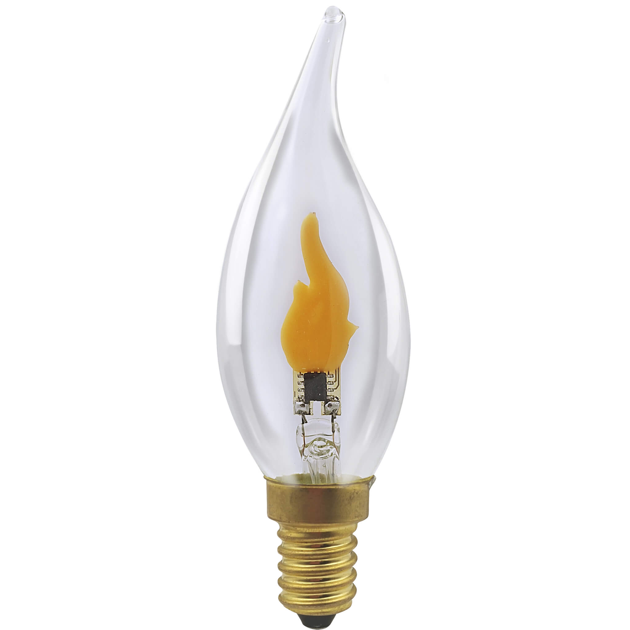 LED Kerze Windstoß Fire Flame E14 klar